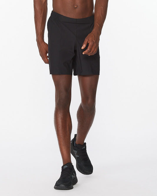 2XU South Africa - Men's Light Speed 7 inch Cover Shorts - Black/Black Reflective
