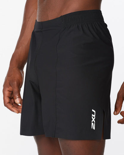 2XU South Africa - Men's Light Speed 7 inch Cover Shorts - Black/Black Reflective