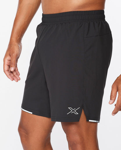 2XU South Africa - Men's Aero 7 inch Shorts - Black/Silver Reflective