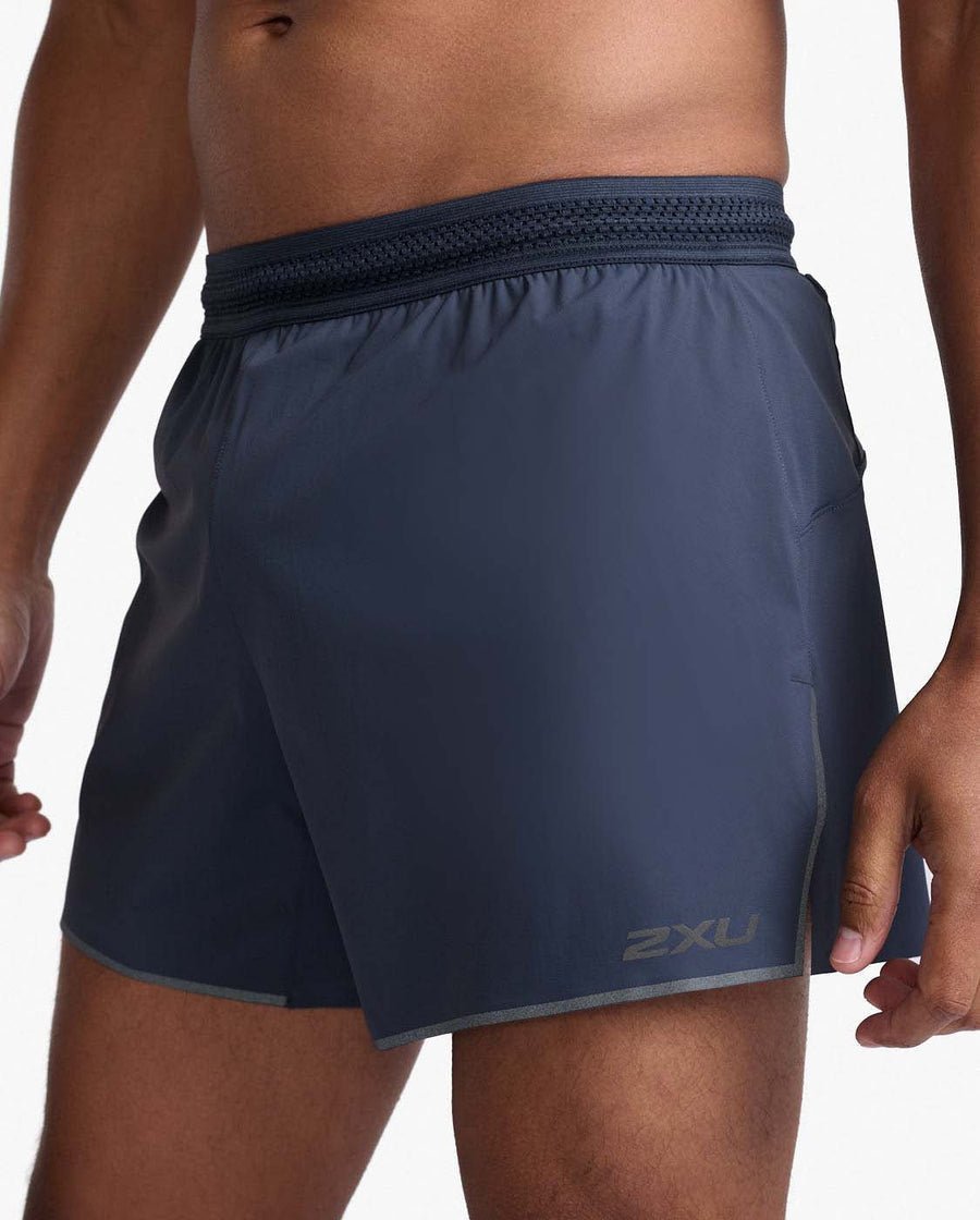 2XU South Africa - Mens Light Speed Stash 5 Inch Short - India Ink/Black Reflective