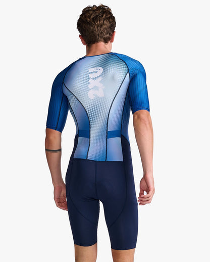 2XU South Africa - Mens Aero Sleeved Trisuit - Midnight/White