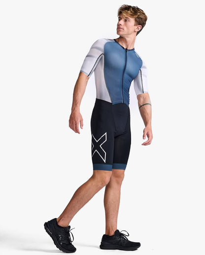 2XU South Africa - Mens Light Speed Sleeved Trisuit - Midnight/White