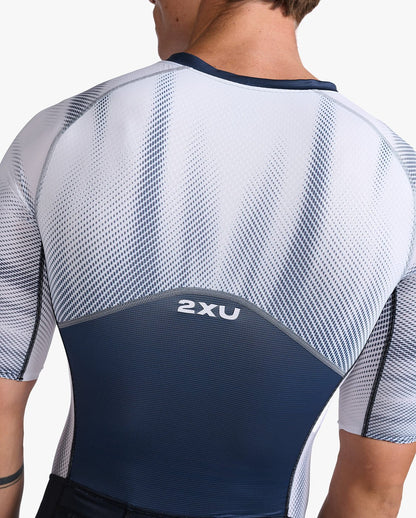 2XU South Africa - Mens Light Speed Sleeved Trisuit - Midnight/White
