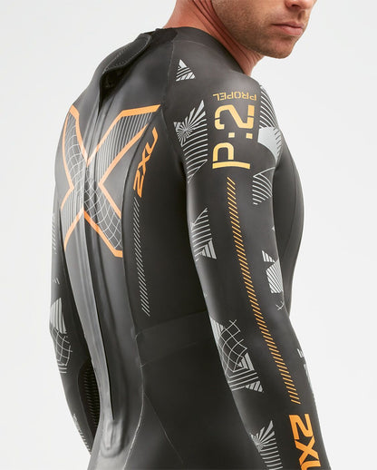 2XU South Africa - Men's Propel:2 Wetsuit - Black/Orange Fizz
