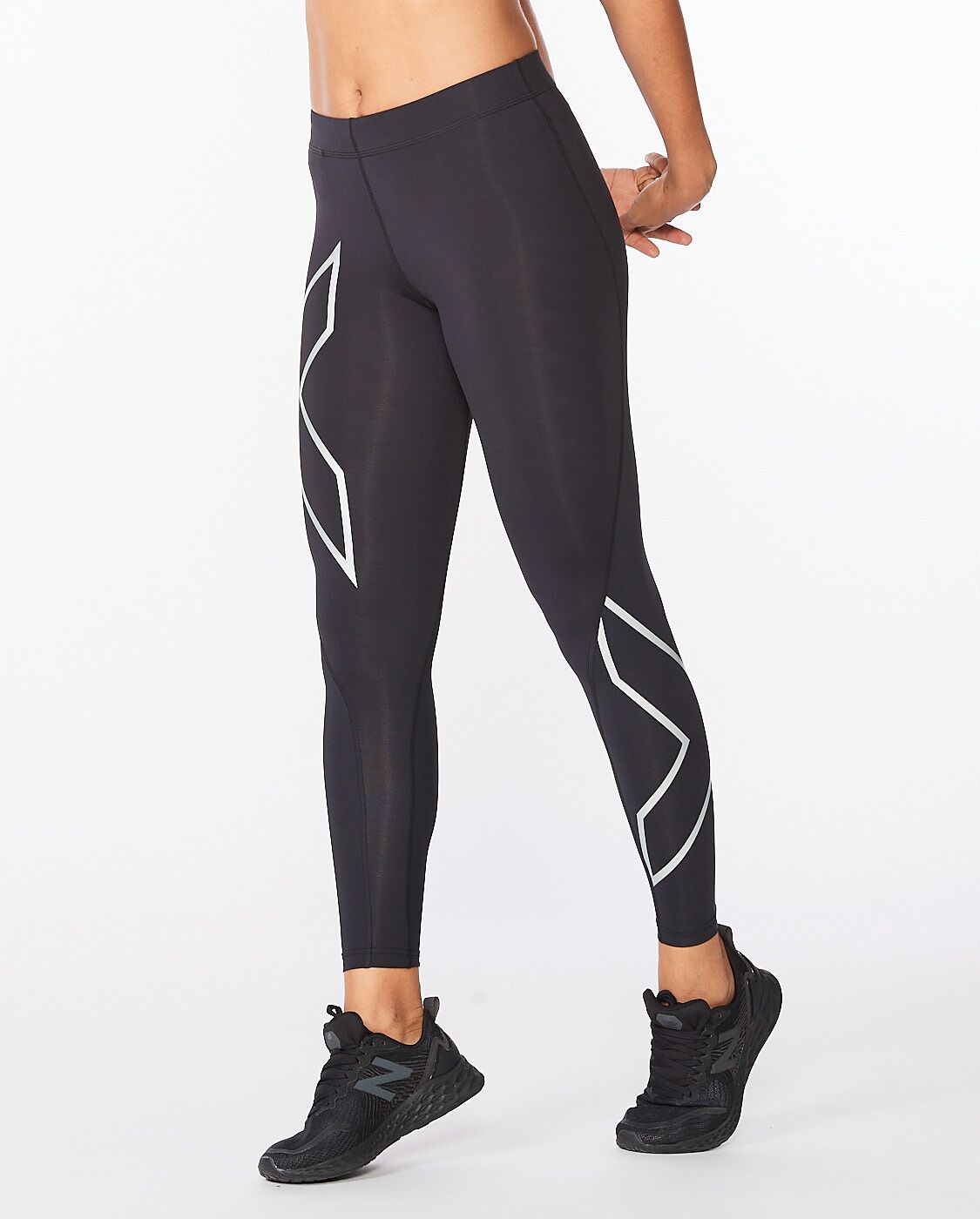 2XU South Africa - Women's Core Compression Tights - Black/Silver
