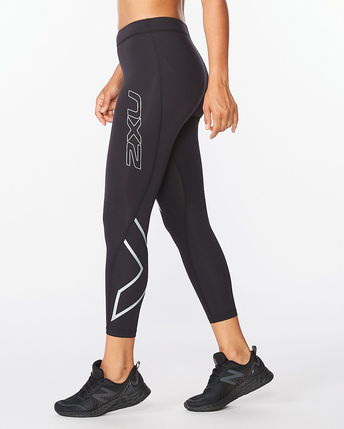2XU South Africa - Womens Core Compression 7/8 Tights - Black/Silver
