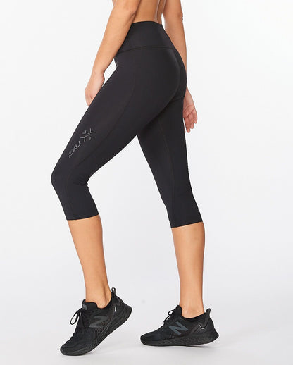 2XU South Africa - Womens Force Mid-Rise Compression 3/4 Tights - Black/Nero