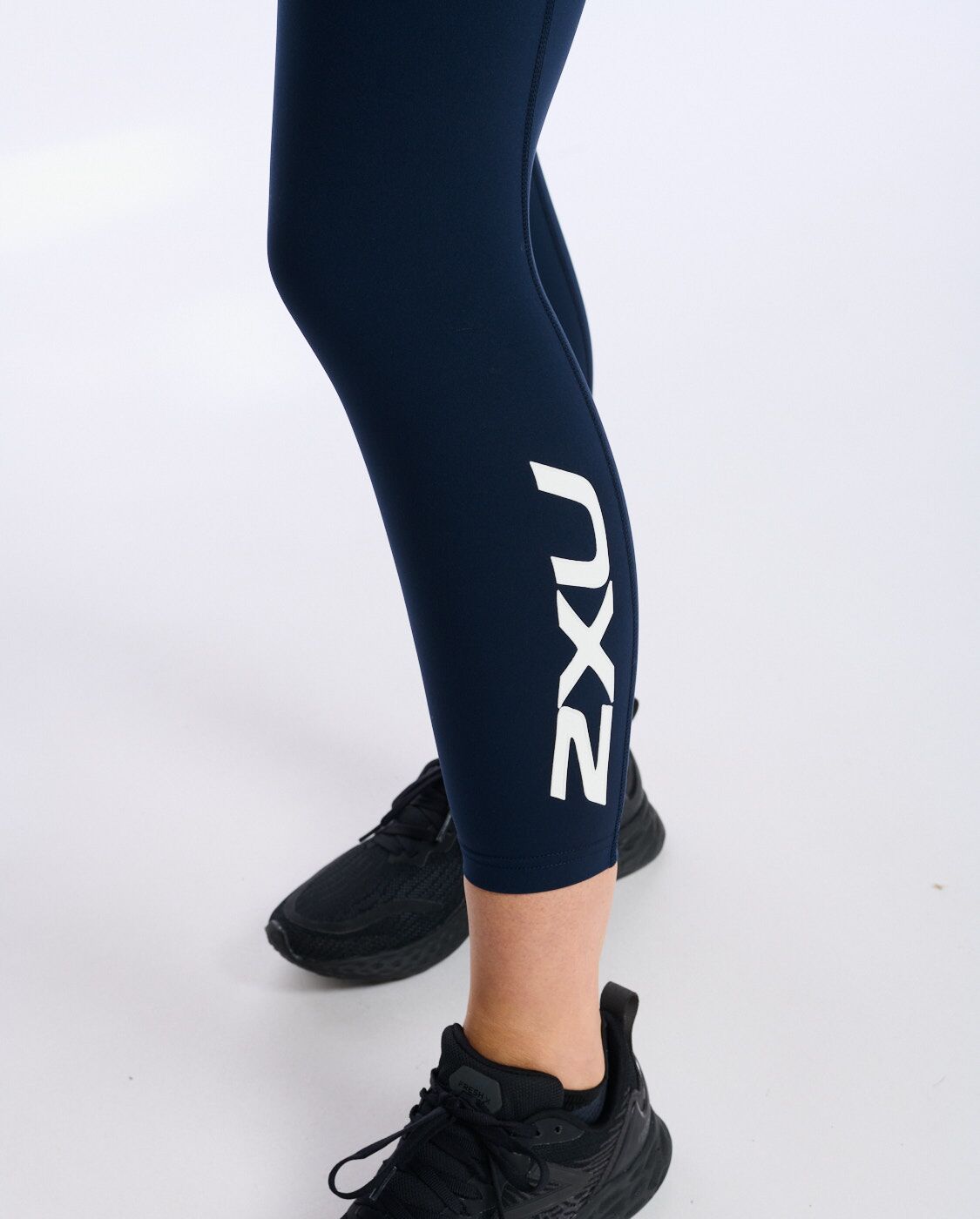 2XU South Africa - Womens Form Stash Hi-Rise Compression 7/8 Tights - Midnight/White