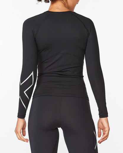 2XU South Africa - Women's Core Compression Long Sleeve - Black/Silver