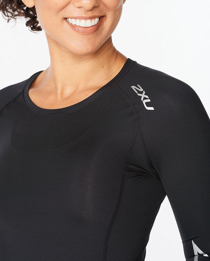 2XU South Africa - Women's Core Compression Long Sleeve - Black/Silver