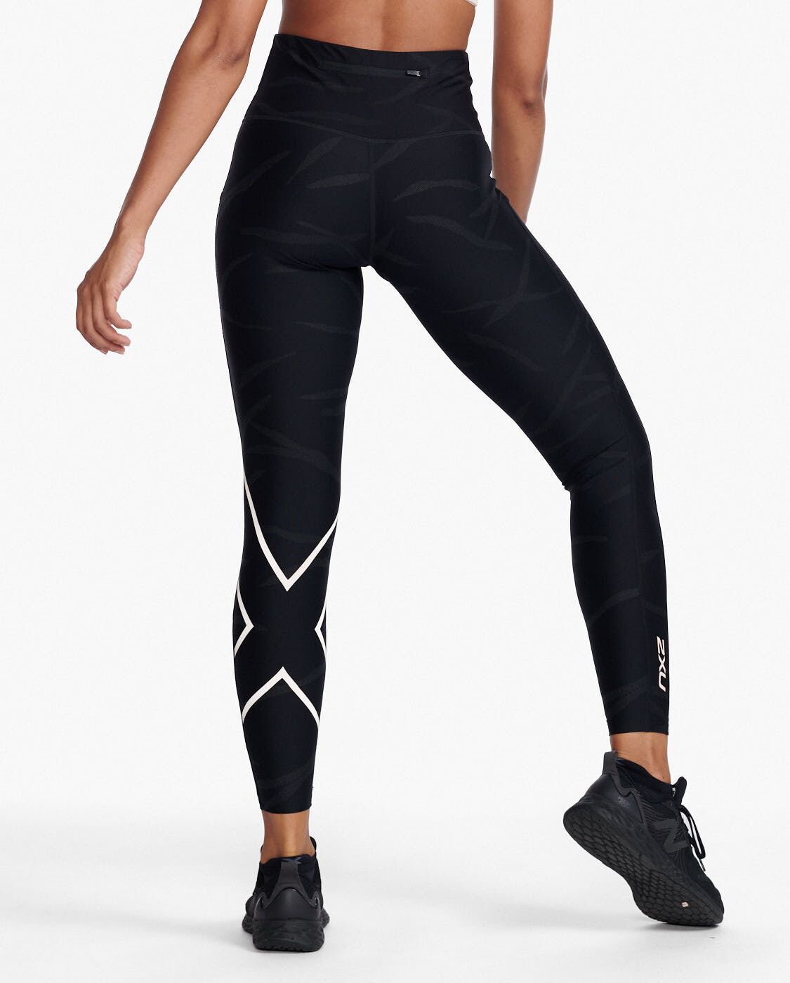 2XU South Africa - Womens Aero Reflect Hi-Rise Compression Tights - Soft Focus/Peach Whip Reflective