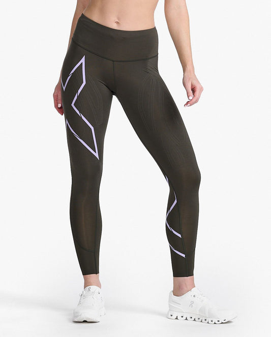 2XU South Africa - Women's Light Speed Mid-Rise Compression Tights - FLT/LVF
