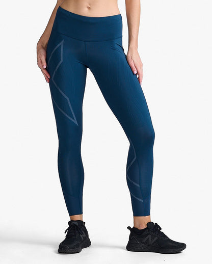 2XU South Africa - Women's Light Speed Mid-Rise Compression Tights - Moonlight/Moonlight Reflective