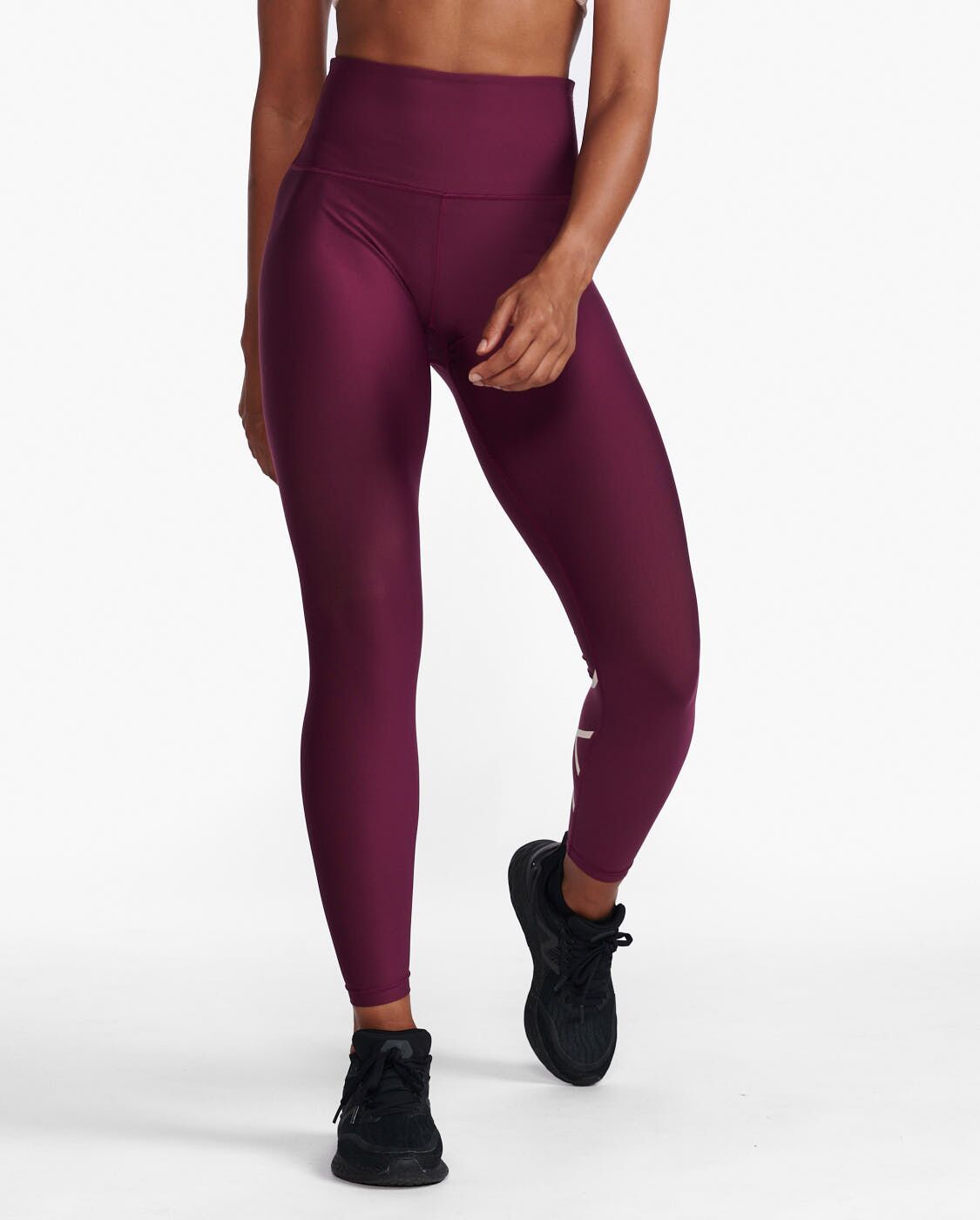 2XU South Africa - Womens Aero Sculpt Hi-Rise Compression Tights - Mulberry/Peach Whip Reflective