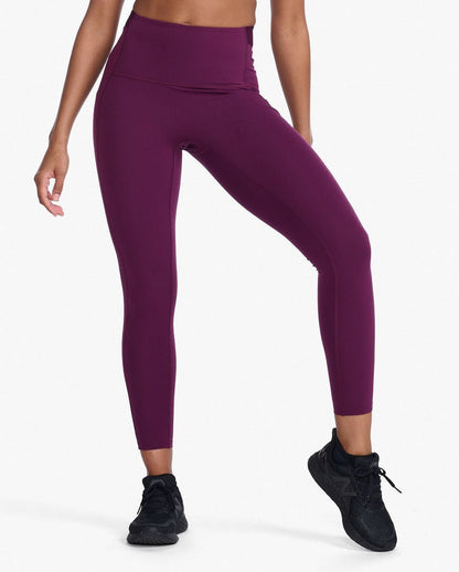 2XU South Africa - Womens Form Stash Hi-Rise Compression Tights - Beetroot - Beetroot/Beetroot
