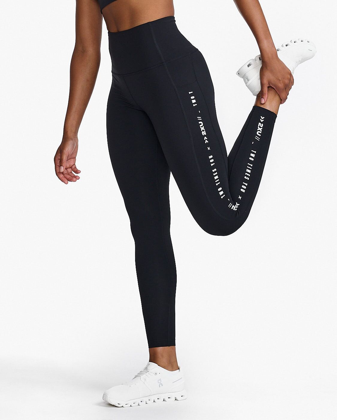 2XU South Africa - Womens Form Lineup Hi-Rise Comp Tight - BLK/WHT