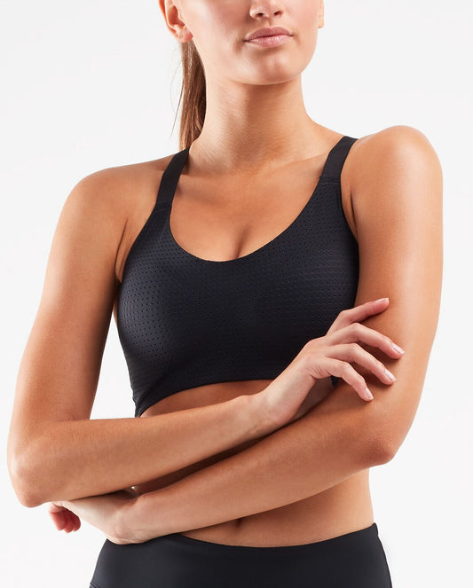 2XU South Africa - Womens Aero Medium Impact Bra - BLK/BLK