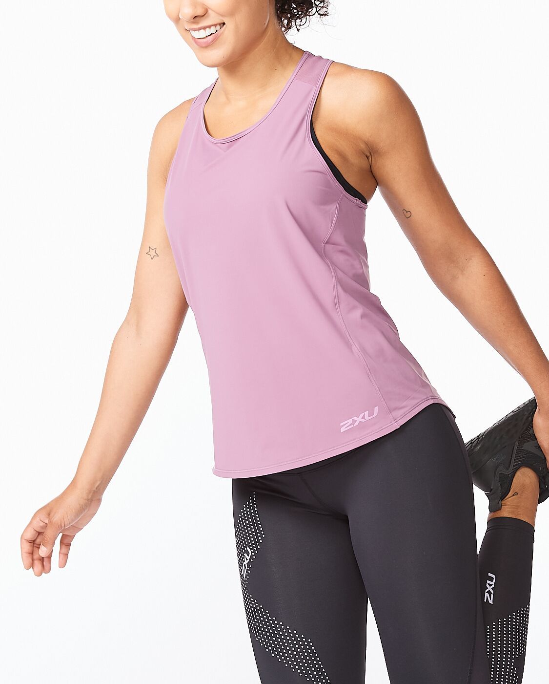 2XU South Africa - Women's Motion Mesh Tank - Orchid Mist/Lavender Herb