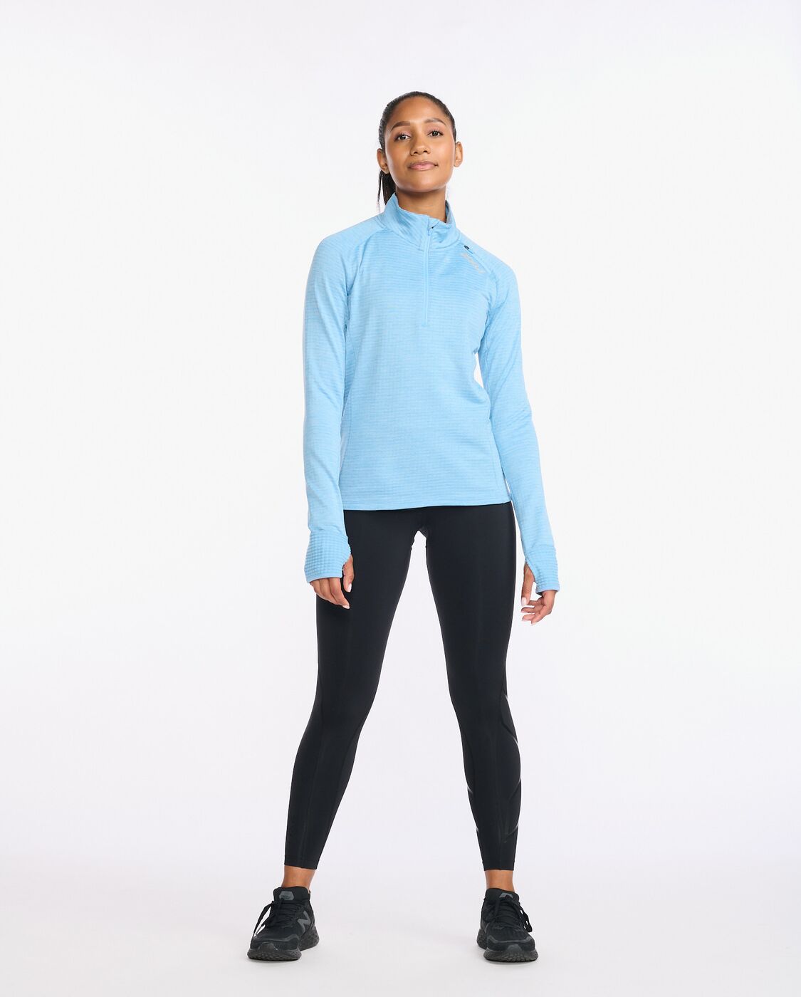 2XU South Africa - Women's Ignition Long Sleeve 1/4 Zip - Mirage/Silver Reflective