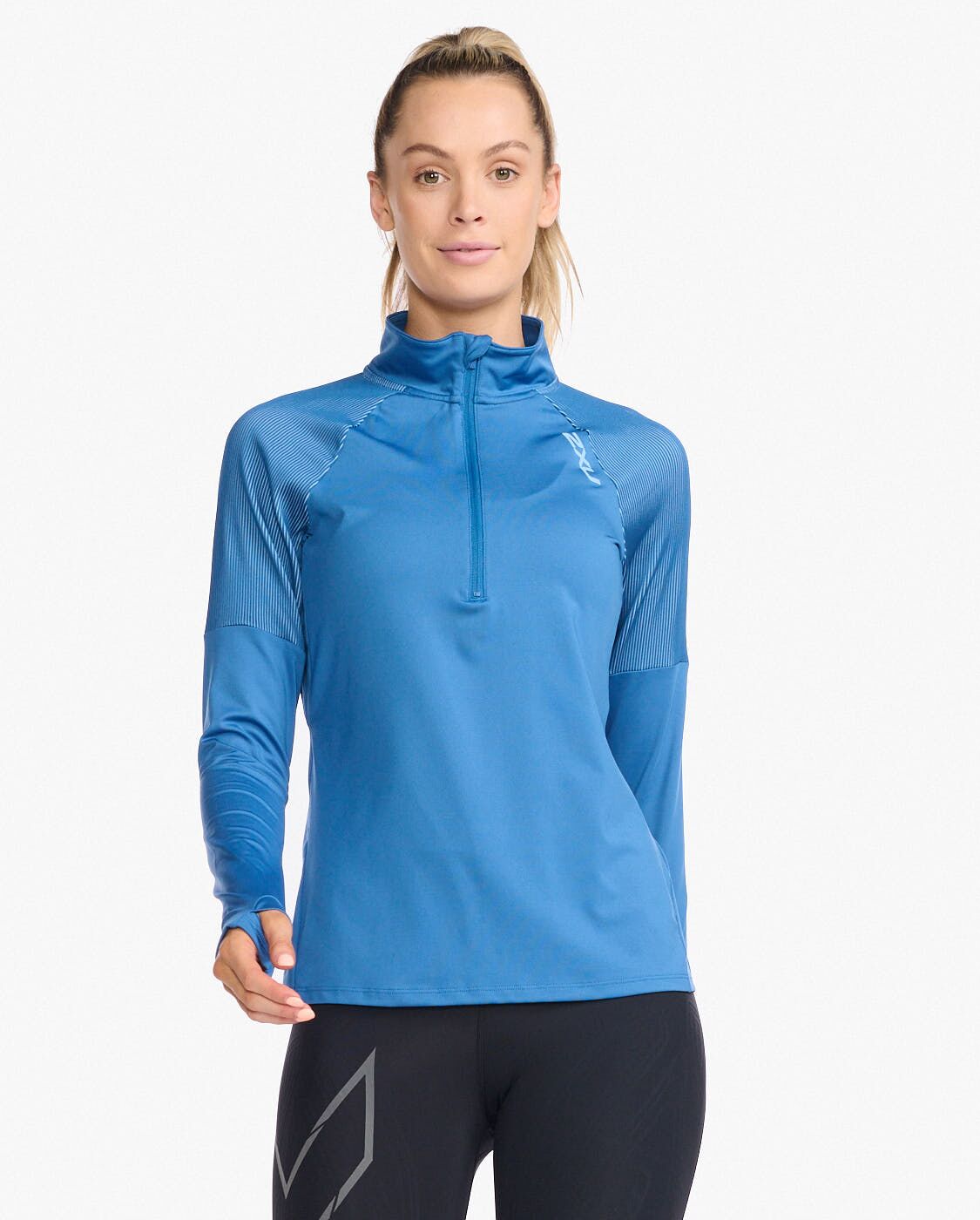 2XU South Africa - Womens Light Speed L/S 1/2 Zip - Starling - Starling/Mirage Reflective
