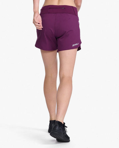 2XU South Africa - Womens Aero 5 Inch Shorts - Beet/Silver Reflective