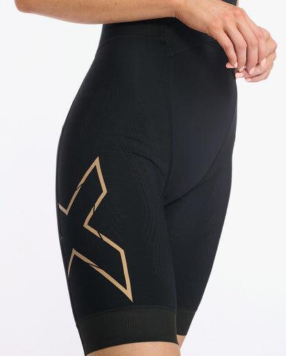 2XU South Africa - Womens Light Speed Front Zip Trisuit - Black/Gold